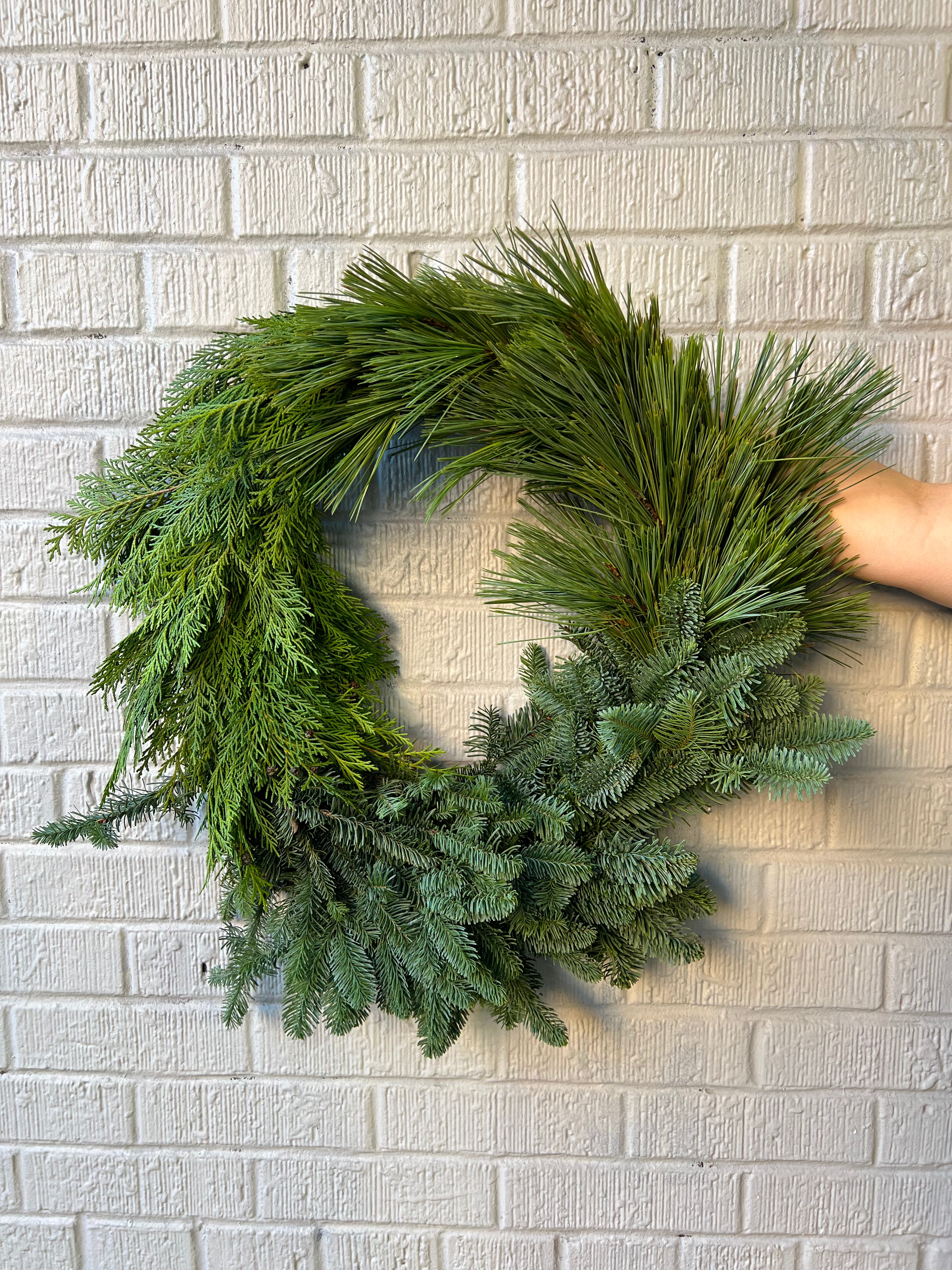 Modern Blocked Winter Door Wreath