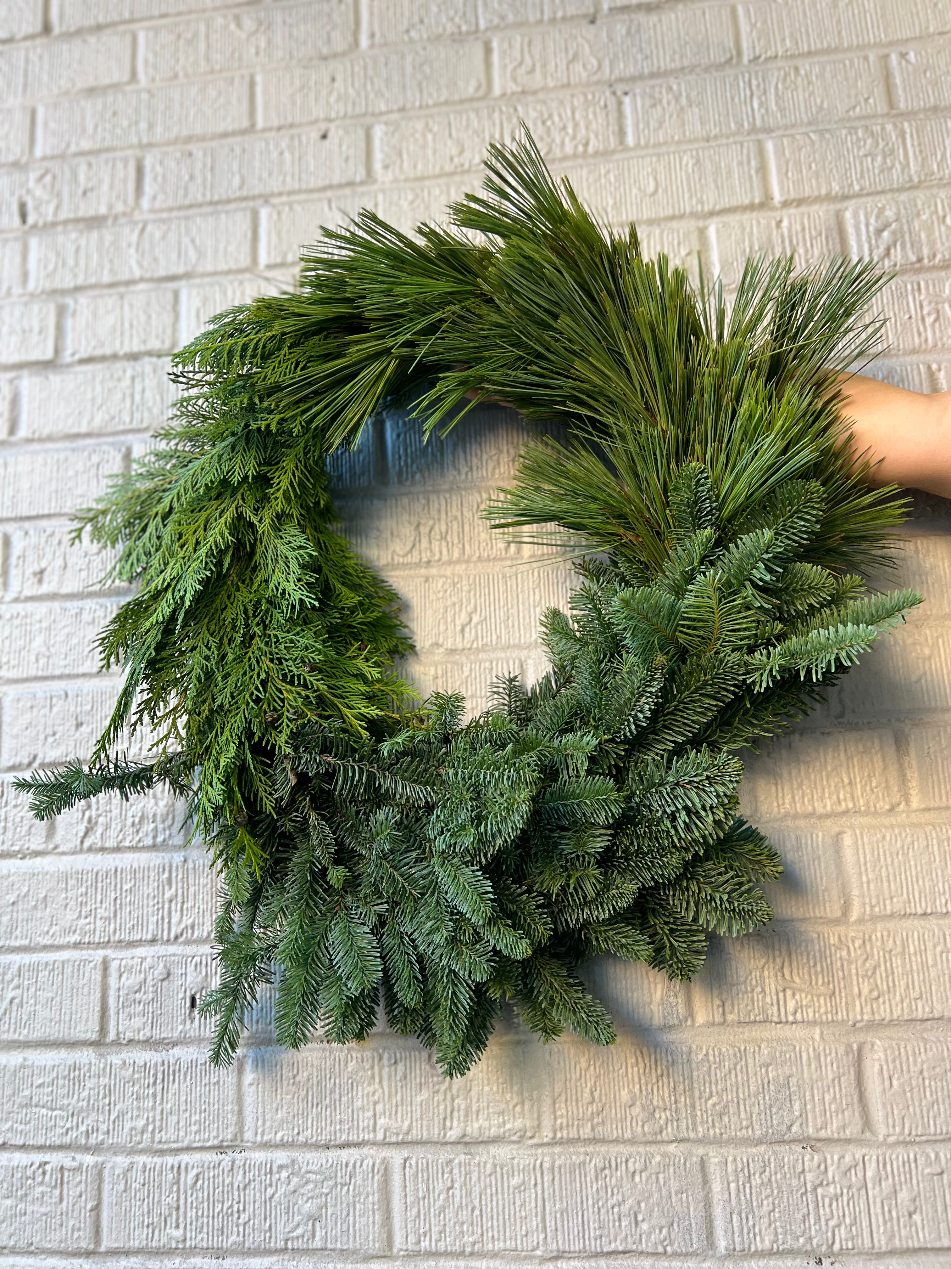Modern Blocked Winter Door Wreath