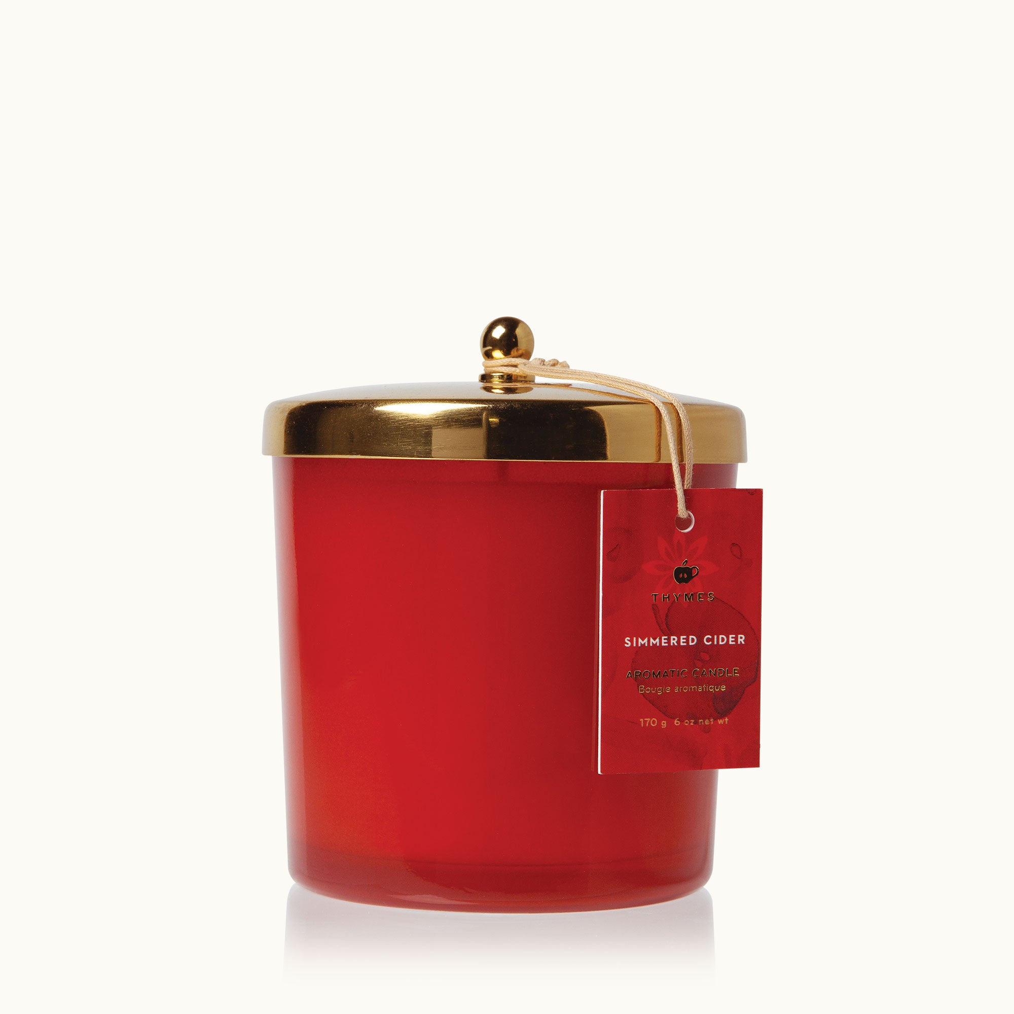 Thymes Simmered Cider Harvest Red Candle
