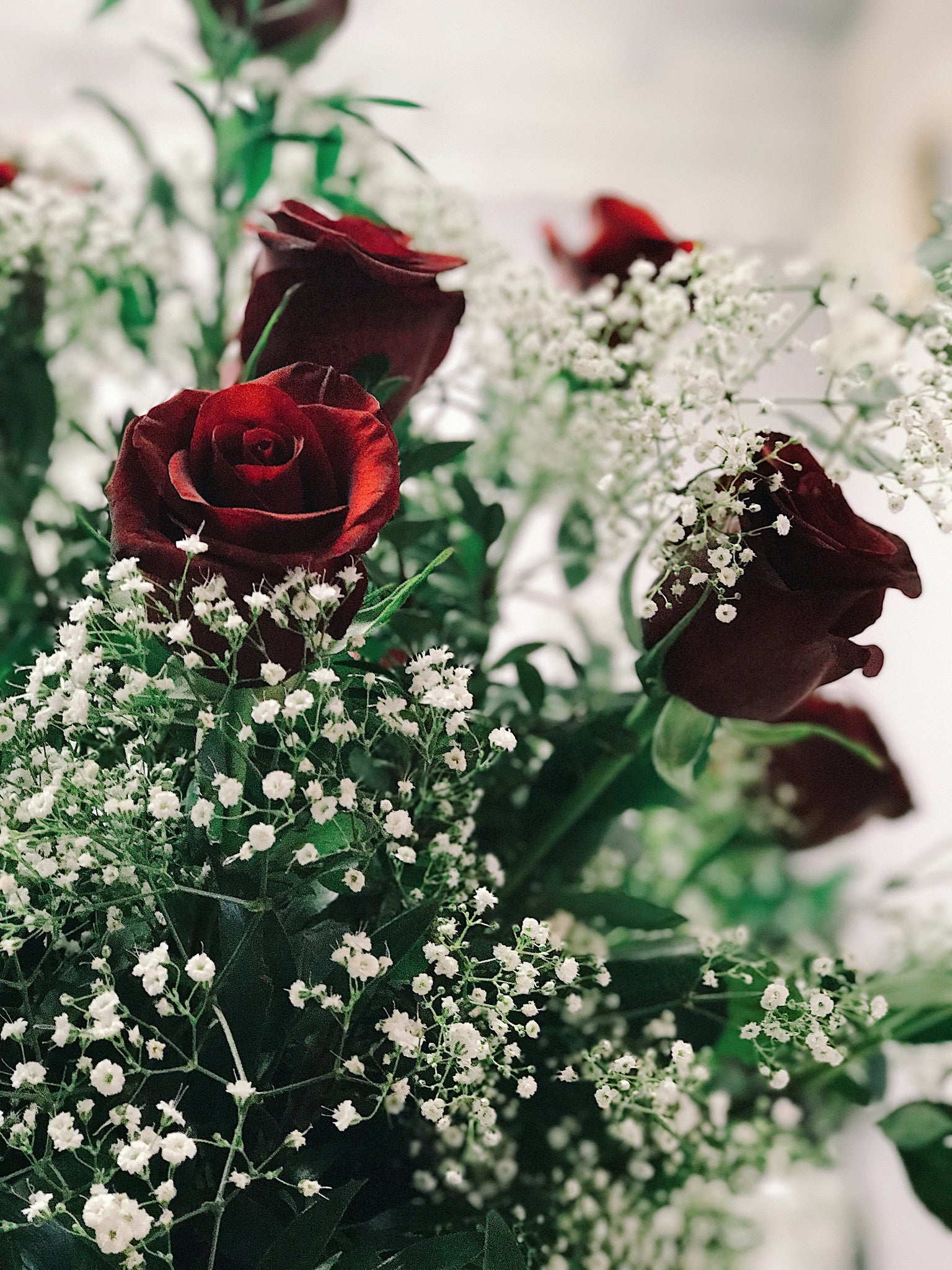 A Dozen Classic Roses Arranged in a Vase