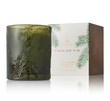 Thymes Frasier Fir Heritage Green Glass Candle